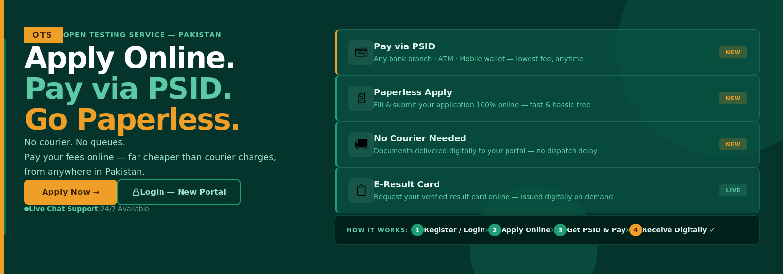 OTS Paperless Banner Announcement